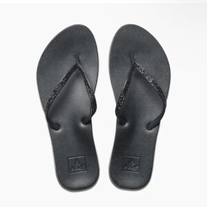 New Reef Cushion Stargazer Black Sparkle Sandals